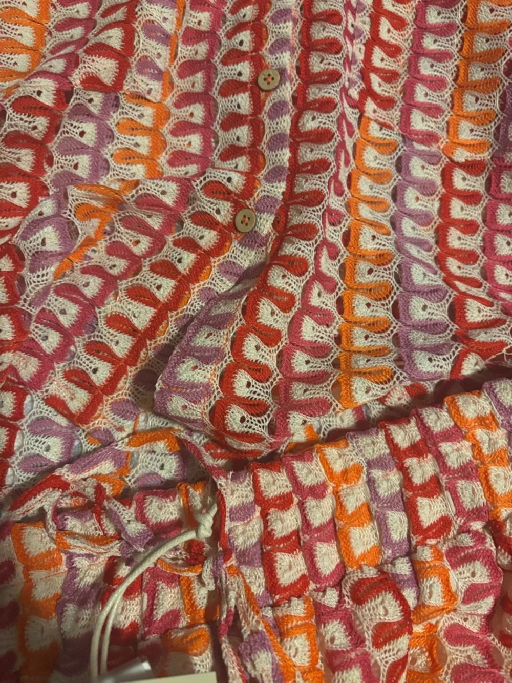 Reason Short Sleeve Shirt & Elastic Waist Shorts in Red, Orange, Pink - Picture 4 of 6